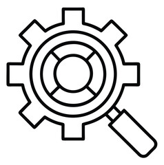 Fototapete - Setting tool search icon white graphics isolated on white background