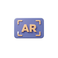 Fototapete - Augmented Reality Interface: A Modern 3D Rendering of AR Symbol with Tracking Frame for Innovation and Technological Integration Focus