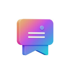 Poster - Vibrant 3D Render of an Email Notification Icon with Gradient Colors for Interface and Application Designs to Enhance User Experience