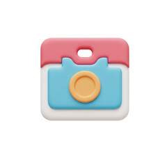 Fototapete - Stylized Camera Icon with Soft Pastel Colors and Modern Design Elements, Perfect for App Design and Creative Visual Communication, Simple yet Playful