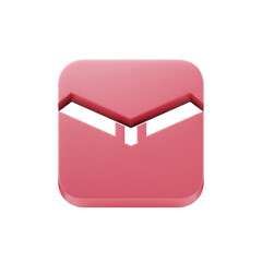 Poster - Elegant 3D Render of a Sleek Rose Envelope Icon Symbolizing Communication and Mail, Ideal for Modern Design and Digital Applications