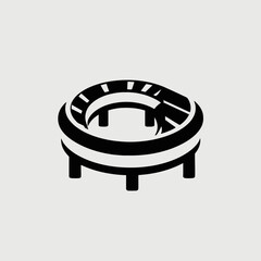 Poster - Abstract black and white round table design illustration vector graphic art furniture home decor interior style