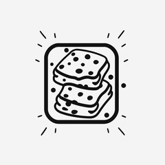 Poster - Delicious toast bread food breakfast bakery dessert sweet cake pastry slice vector illustration design art