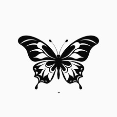 Poster - Butterfly vector illustration insect wings silhouette design nature art graphic black white pattern fly beauty