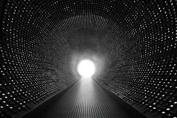 Poster - Abstract Tunnel With Light at the End, Symbolizing Opportunity and Future Vision in Business Strategy, Technology, and Innovation, Representing Progress and Hope : Generative AI