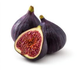 Poster - Fresh Figs, One Cut Open, Showcasing Healthy Eating and Summer Harvest, Ideal for Food Bloggers and Nutritional Information : Generative AI