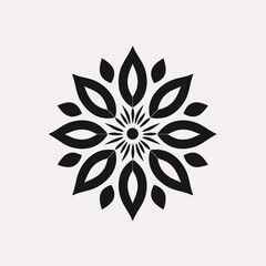 Poster - Black floral pattern flower design vector illustration mandala graphic art decorative ornament blossom style silhouette