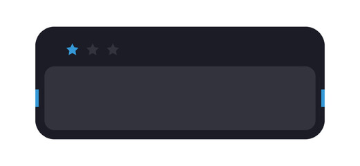 Poster - Dark UI Rating Panel with Three Blue Stars. Minimal Interface Review Bar with Star Icons. Modern Feedback Module in Dark Theme