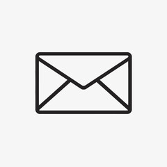 Poster - Email message mail letter send receive contact communication envelope inbox outline vector icon graphic silhouette