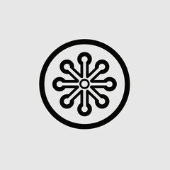 Poster - Black and white flower design graphic vector illustration abstract floral art decorative element symbol logo icon silhouette