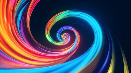 Poster - Luminous Abstract Colorful Spirals in Motion Against a Dark Background