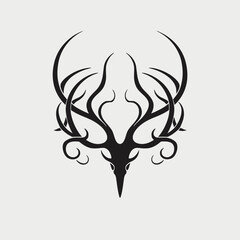 Poster - Antler deer tribal silhouette animal nature design vector illustration graphic art tattoo drawing concept