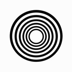 Poster - Abstract circles black and white concentric circle pattern geometric design optical illusion art graphic element silhouette