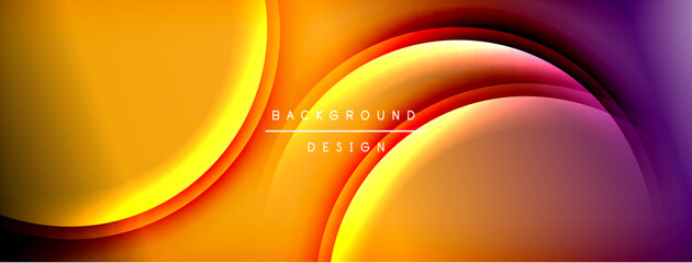 Poster - Abstract flowing shapes, vibrant orange, yellow, purple hues. Modern design, smooth gradients create dynamic visual effect.