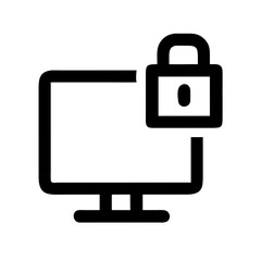 Poster - Secured computer screen, data protection icon, for website design
