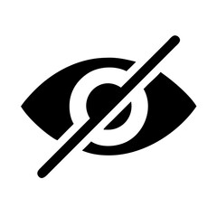 Poster - Invisible eye symbol, black and white, for privacy designs
