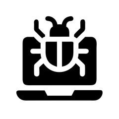 Poster - Computer bug, cybersecurity threat, isolated icon