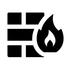 Poster - Firewall protection, a digital security icon, in black, for websites