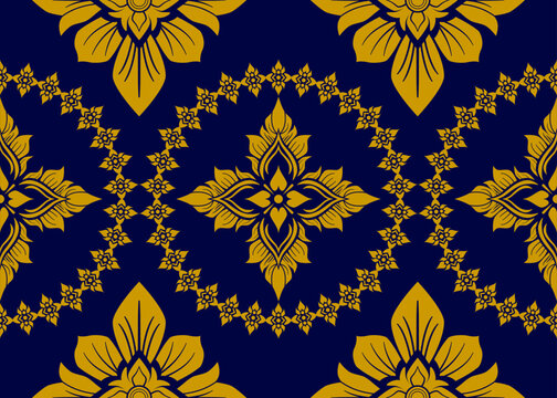 Simple seamless damask fabric pattern, beautiful gold color.