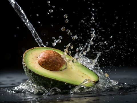 Avocado and water splash 