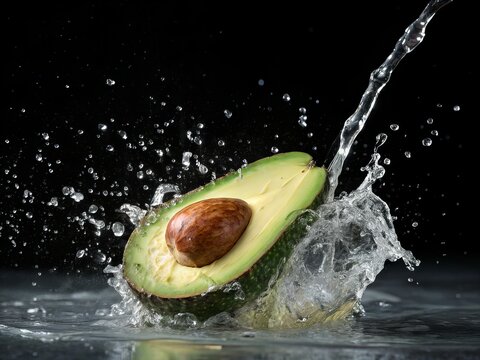 Avocado and water splash 