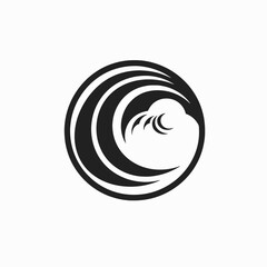 Poster - Abstract circle wave logo design graphic element illustration vector art symbol sign icon creative modern silhouette