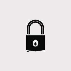 Poster - Black padlock security privacy protection safety lock secure access closed safe data secret isolated silhouette