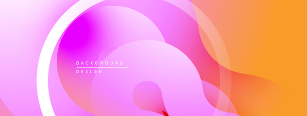 Poster - Abstract fluid shapes, vibrant colors blend smoothly. Gradient design creates dynamic visual experience. Modern background texture.