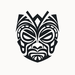 Poster - Tribal mask face tattoo maori polynesian design art vector illustration drawing silhouette graphic icon