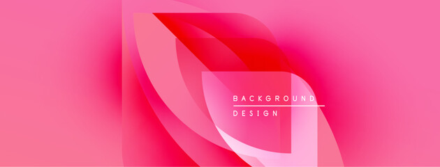 Poster - Abstract pink design. Fluid shapes overlap, creating dynamic visual effect. Modern background with text elements.