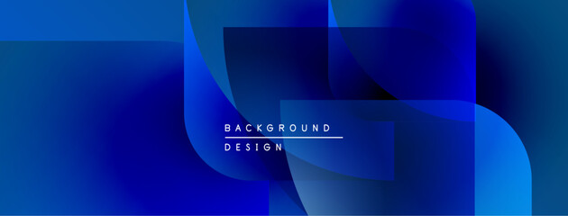 Aufkleber - Abstract blue gradients overlap, creating dynamic shapes. Text reads background design. Modern aesthetic, suitable for digital use.