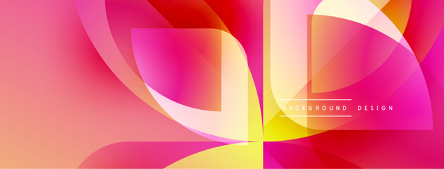 Poster - Abstract fluid shapes, vibrant colors blend. Pink, orange, yellow gradients create dynamic visual effect. Modern design element.