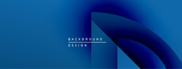 Leinwandbilder - Abstract blue gradient background. Geometric shapes overlap creating modern design. Text reads background design. Simple, clean aesthetic.