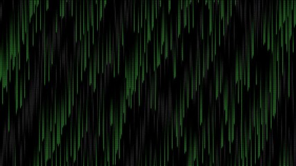 Poster - Green matrix abstract dots raining binary code without symbols and characters. Black background. Abstract halftone loop animation