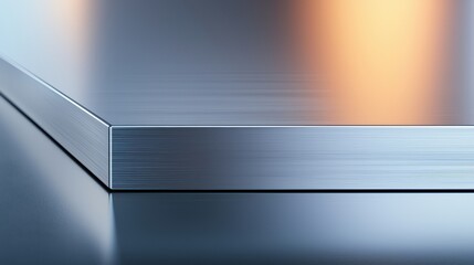 Poster - Close-Up of a Smooth Metallic Surface with Subtle Matte Finish and Refined Edges