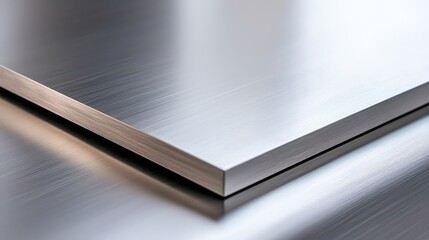 Poster - Close-Up of a Smooth Metal Surface Featuring Subtle Matte Finish and Reflective Qualities