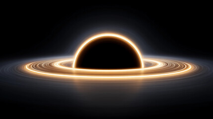 Wall Mural - Abstract Black Hole with Glowing Accretion Disk