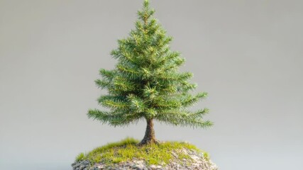Poster - A small pine tree growing out of the crevices of a rocky surface, highlighting its ability to thrive in harsh environments