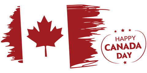 Poster - Stylish Canada Day Vector Art Bold and festive maple leaf design with creative brush textures. Great for marketing materials, event promotions, and holiday-themed content.
