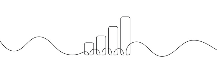 Poster - Growing graph in continuous line drawing style. Line art business chart icon. Vector illustration. Abstract background