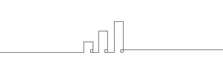 Poster - Growing graph in continuous line drawing style. Line art business chart icon. Vector illustration. Abstract background