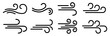 © dlyastokiv - Wind blow line icon set, fresh cloud air speed symbol. Wind blow air line sign. Windy weather symbol