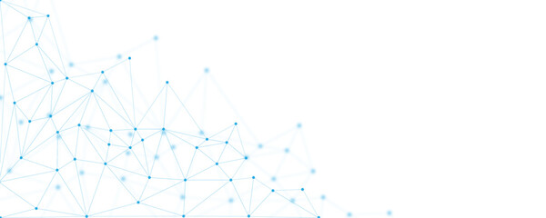 Aufkleber - Abstract blue digital technology futuristic communication high tech concept background. Technology dots lines connect network background.