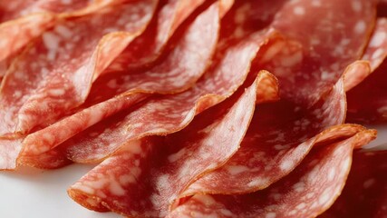 Aufkleber - Close-up shot of sliced meat on a plate, perfect for food-related illustrations and compositions