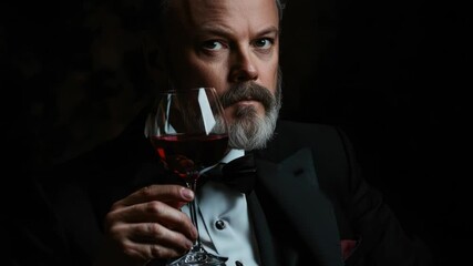 Poster - A formal gentleman enjoying his favorite beverage, great for events or celebrations