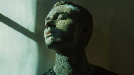 Poster - A detailed view of a person-shaped statue