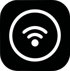 Poster - Wi-fi icon design in black and white with circular lines inside a square. Vector illustration