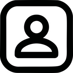 Poster - Black and white user icon with a rounded square frame. Vector illustration