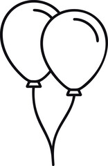 Poster - Black and white outline of two simple balloons concept art. Vector illustration