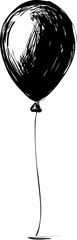 Aufkleber - Black ink sketch of a single balloon with reflective highlights. Vector illustration